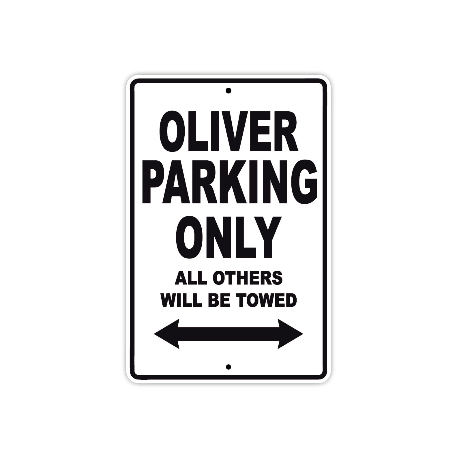 CPI Oliver Parking Only All Others Will Be Towed Aluminum Decor Garage Sign
