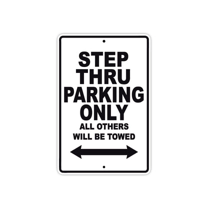 Cushman Step Thru Parking Only All Others Will Be Towed Aluminum Decor Garage Sign