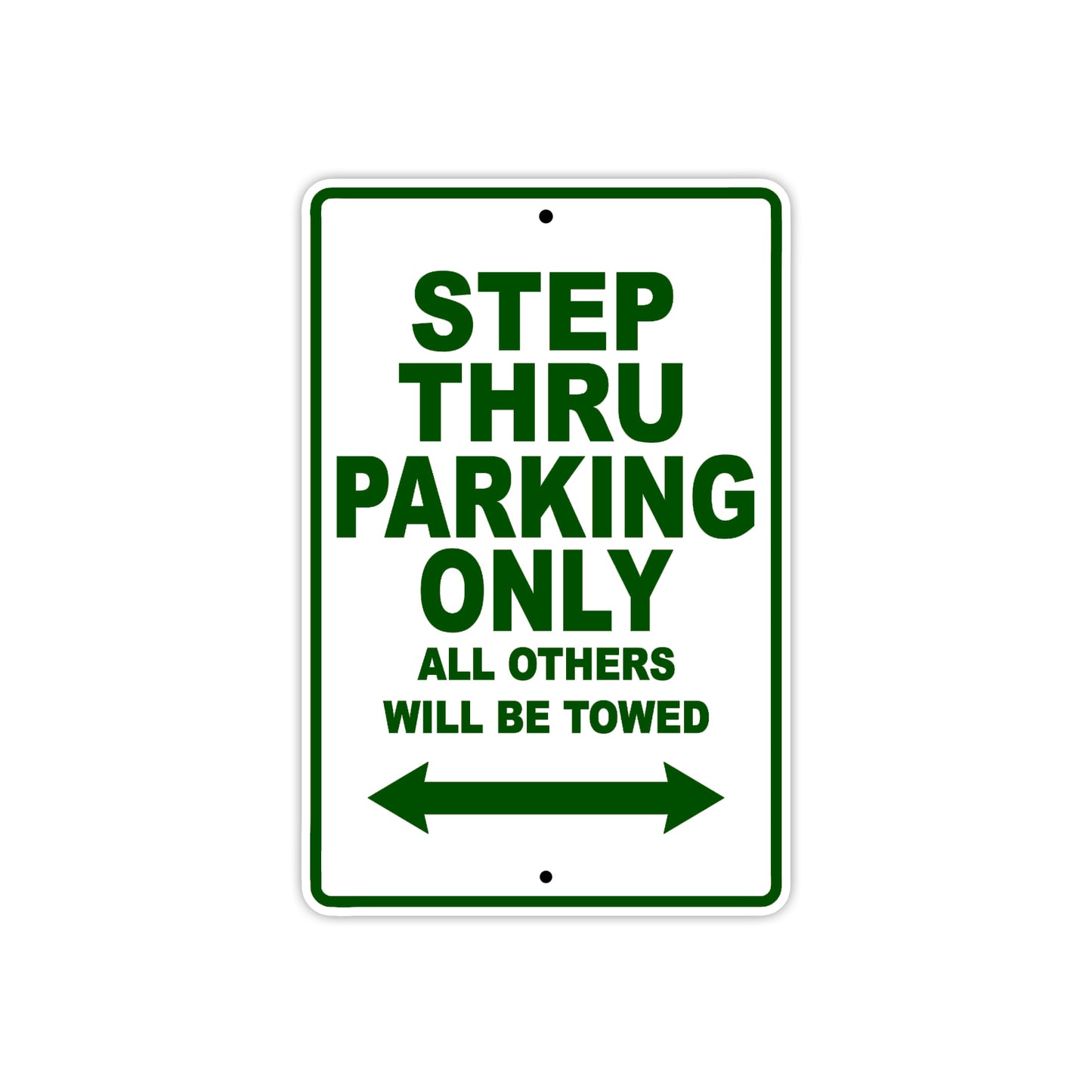 Cushman Step Thru Parking Only All Others Will Be Towed Aluminum Decor Garage Sign