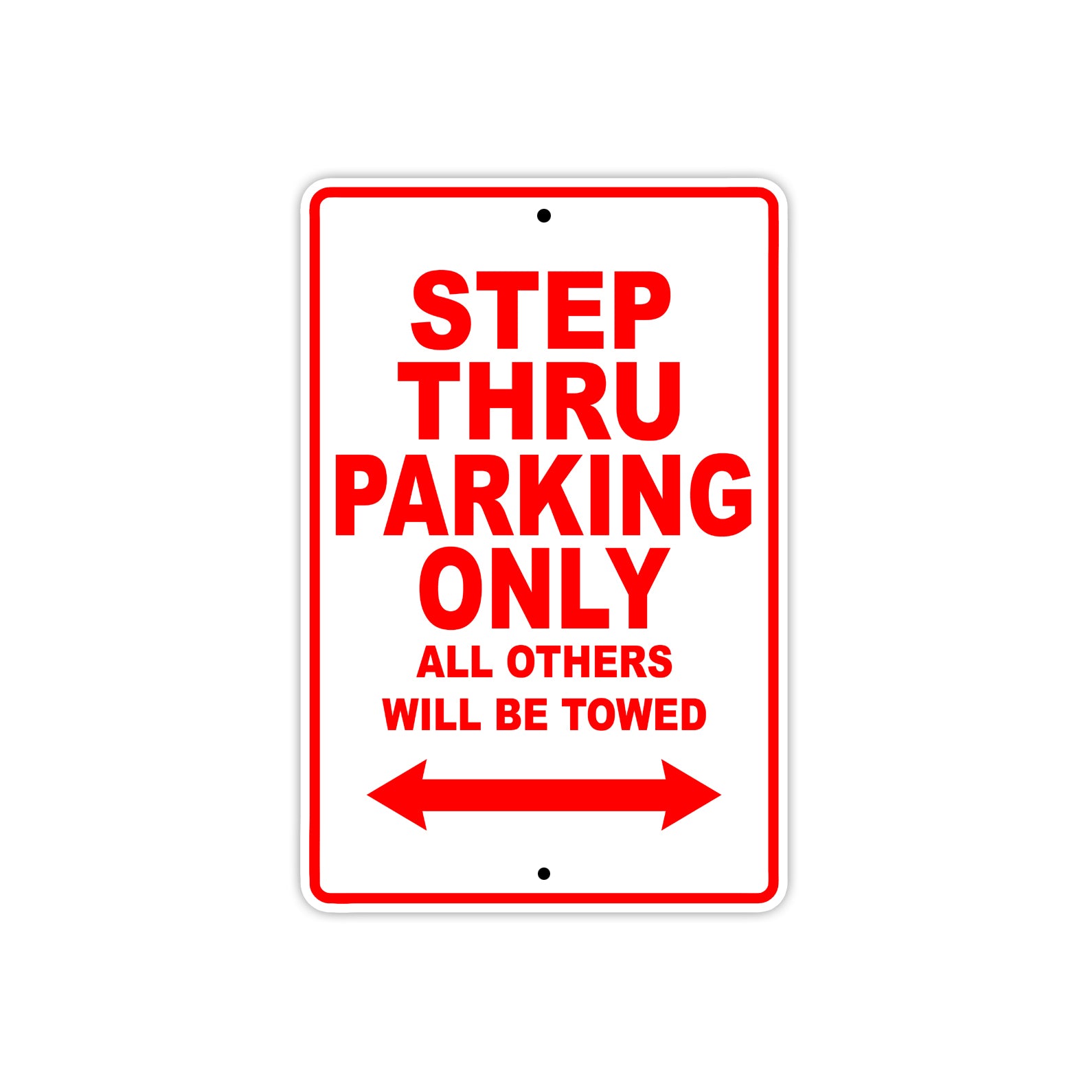 Cushman Step Thru Parking Only All Others Will Be Towed Aluminum Decor Garage Sign