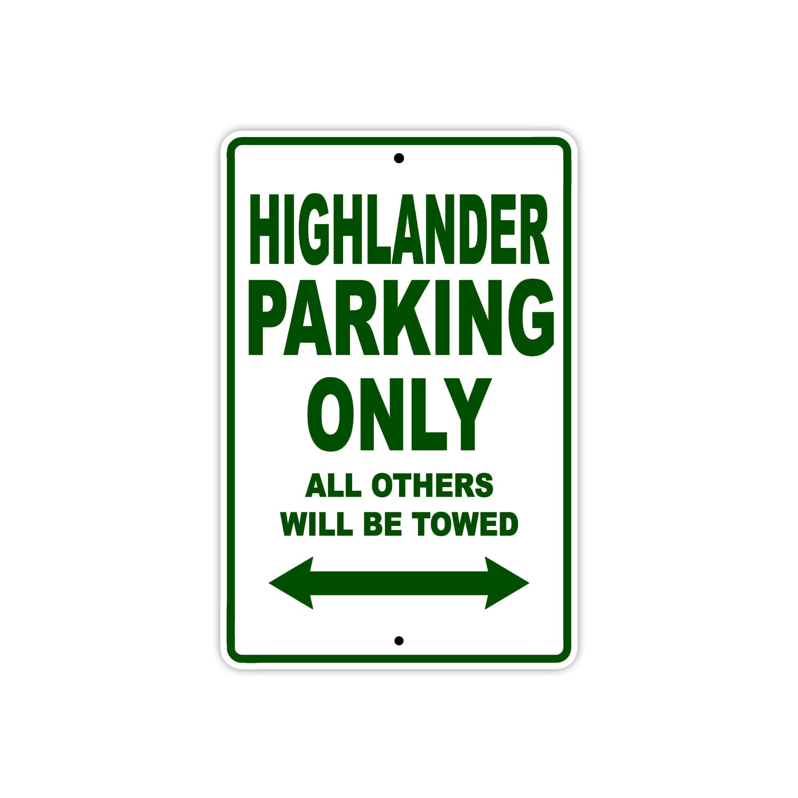 Cushman Highlander Parking Only All Others Will Be Towed Aluminum Decor Garage Sign