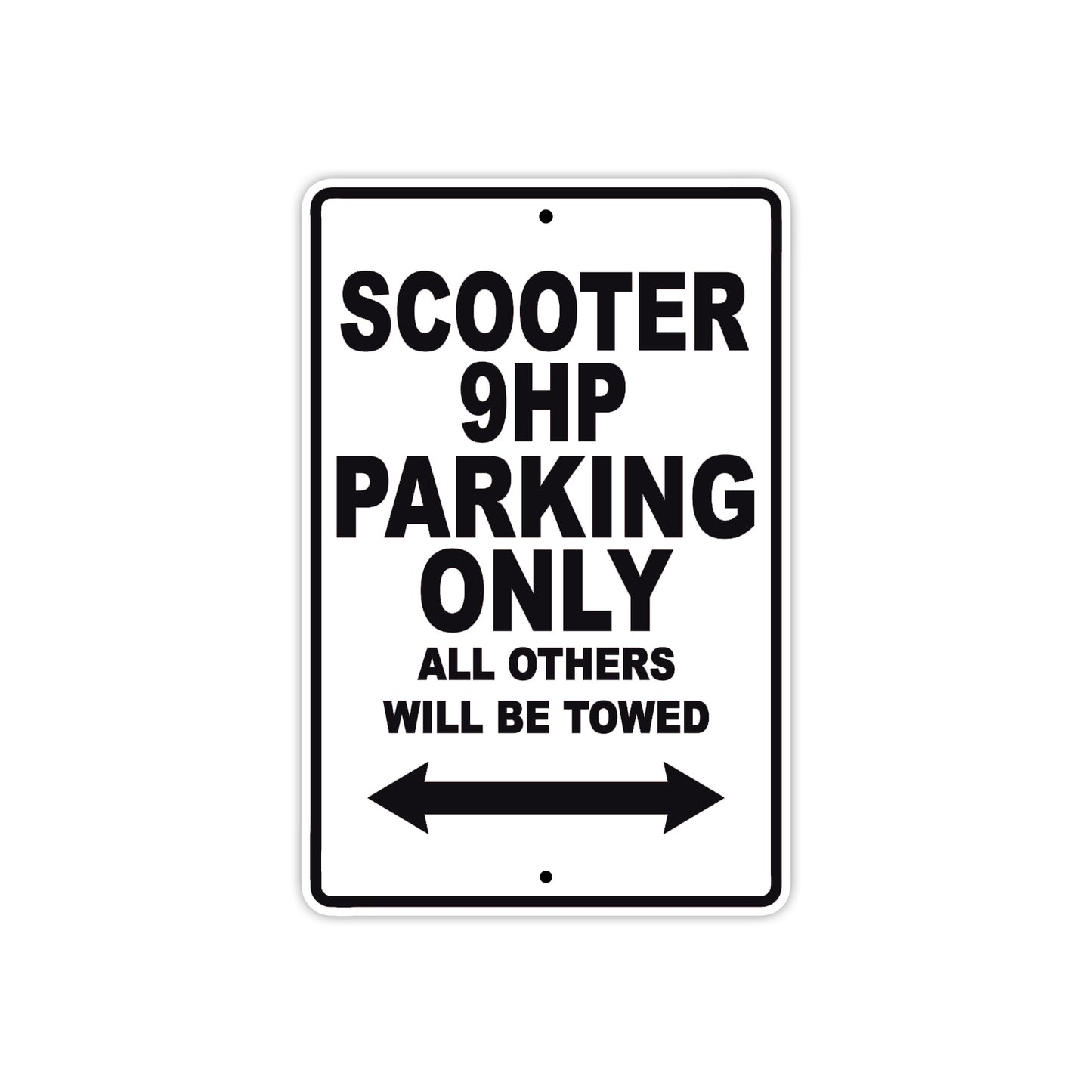 Cushman Scooter 9HP Parking Only All Others Will Be Towed Aluminum Decor Garage Sign