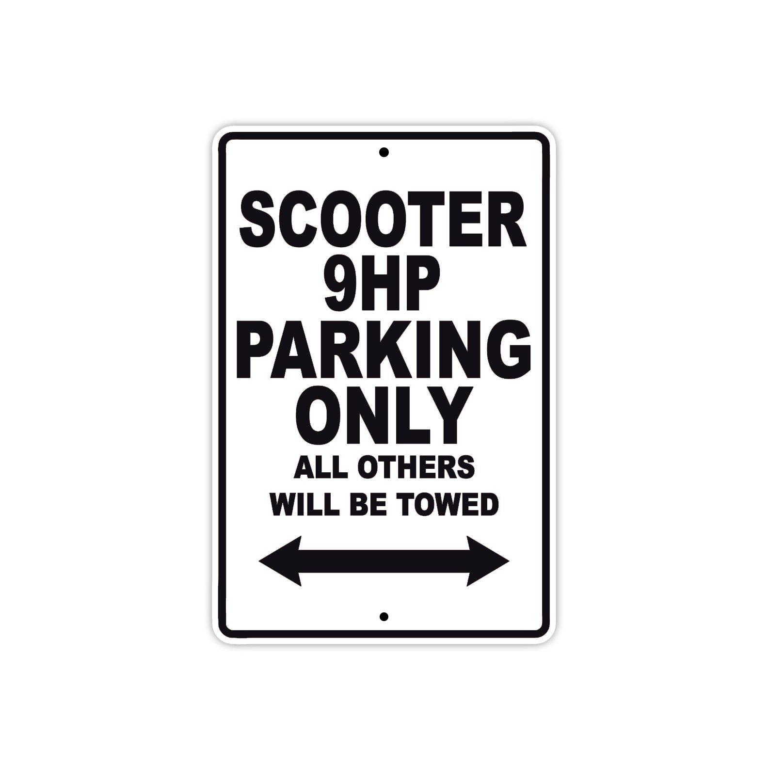 Cushman Scooter 9HP Parking Only All Others Will Be Towed Aluminum Decor Garage Sign