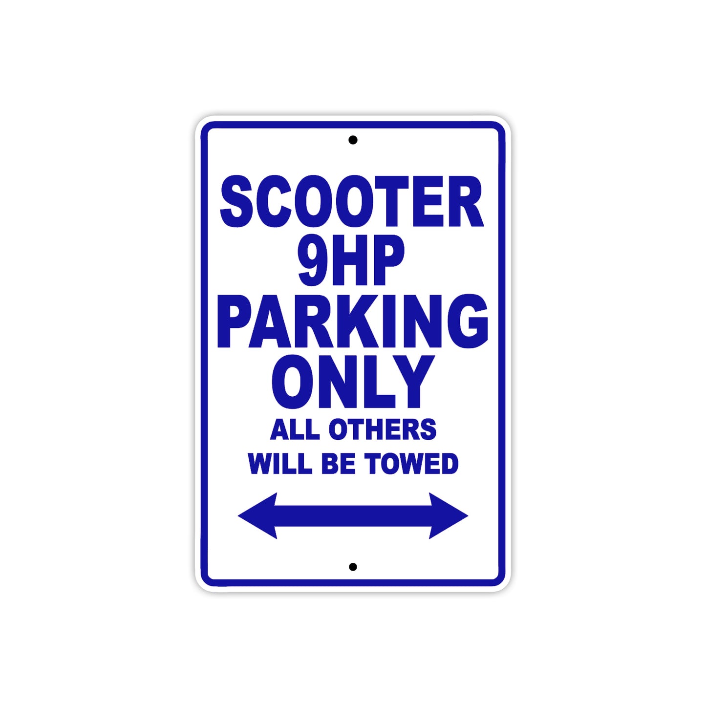 Cushman Scooter 9HP Parking Only All Others Will Be Towed Aluminum Decor Garage Sign