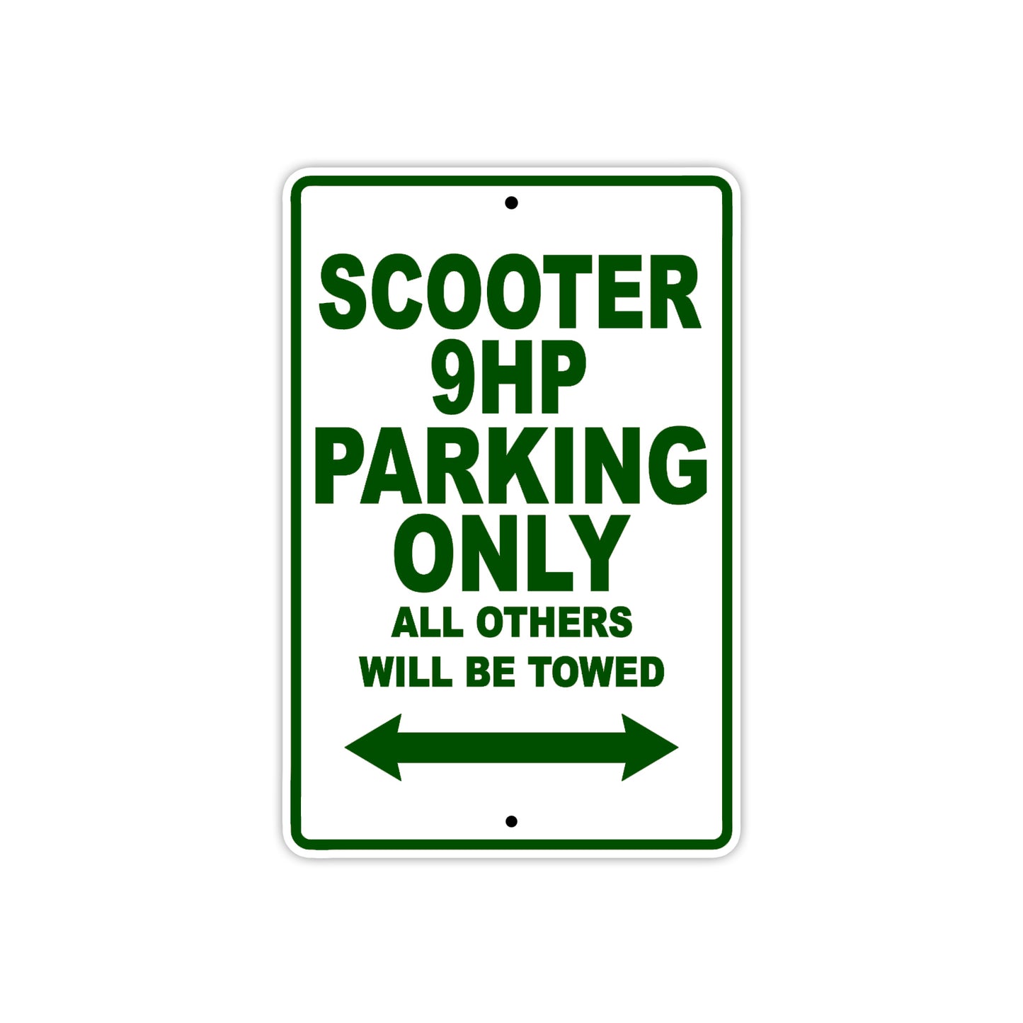 Cushman Scooter 9HP Parking Only All Others Will Be Towed Aluminum Decor Garage Sign