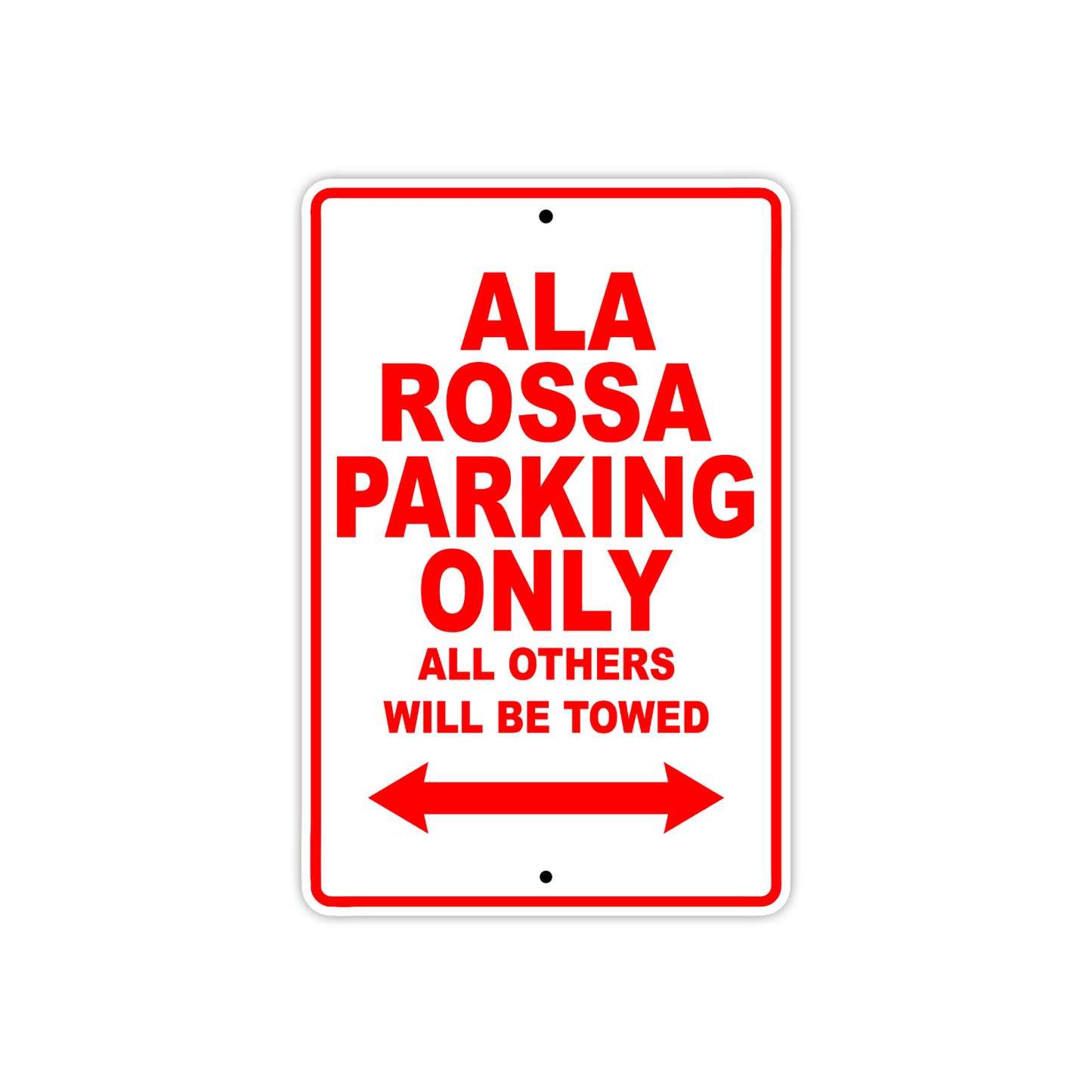 Ducati Ducati Ala Rossa Parking Only All Others Will Be Towed Aluminum Decor Garage Sign