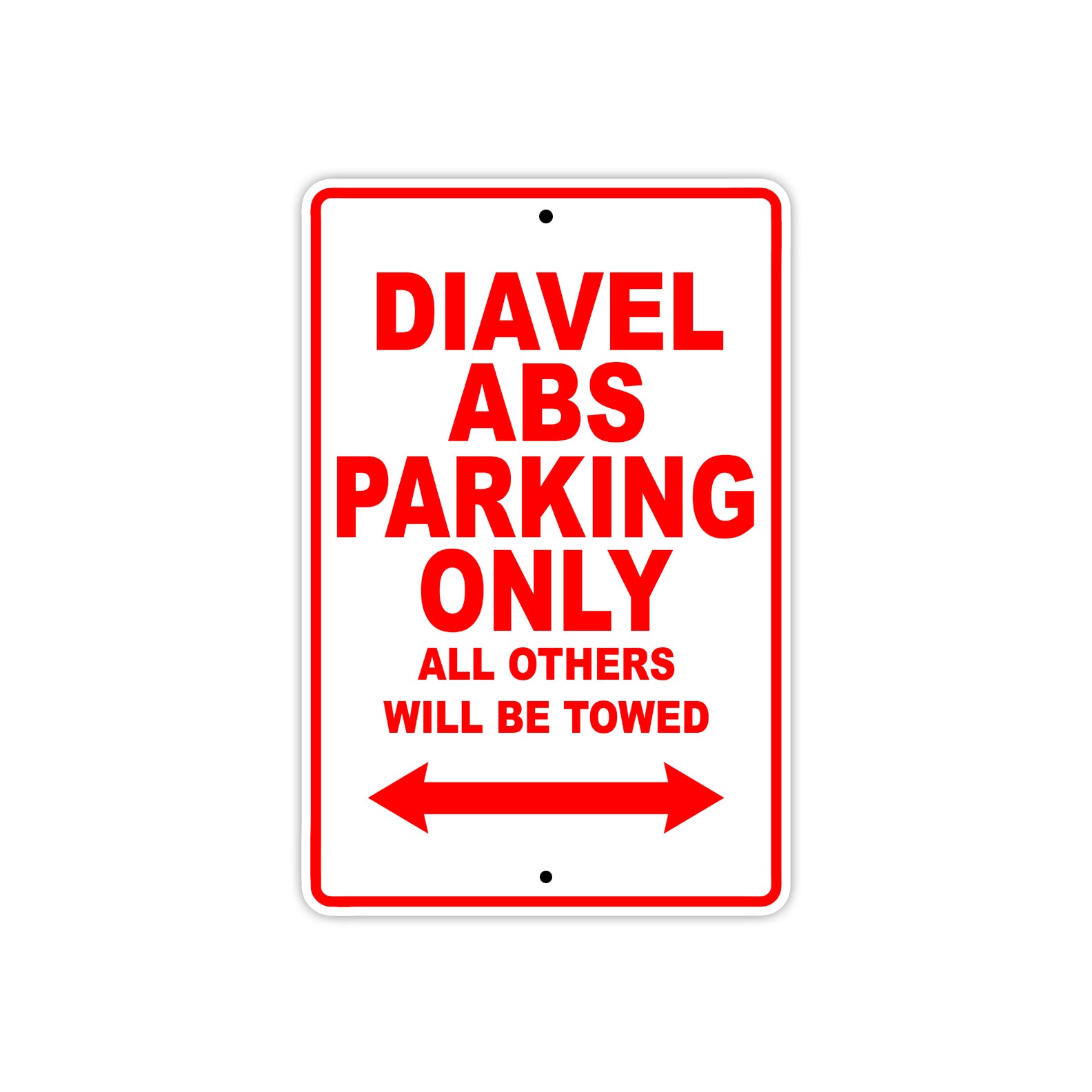 Ducati Diavel ABS Parking Only All Others Will Be Towed Aluminum Decor Garage Sign