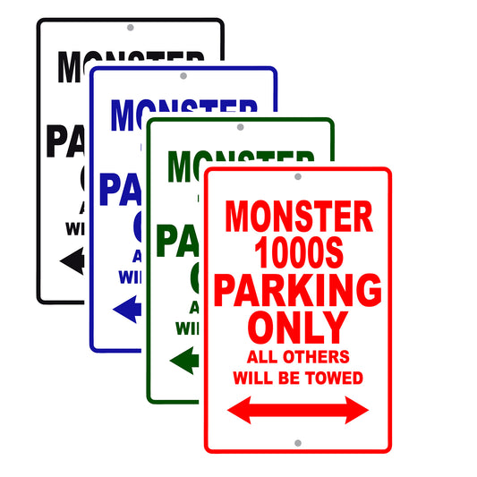 Ducati Monster 1000S Parking Only All Others Will Be Towed Aluminum Decor Garage Sign