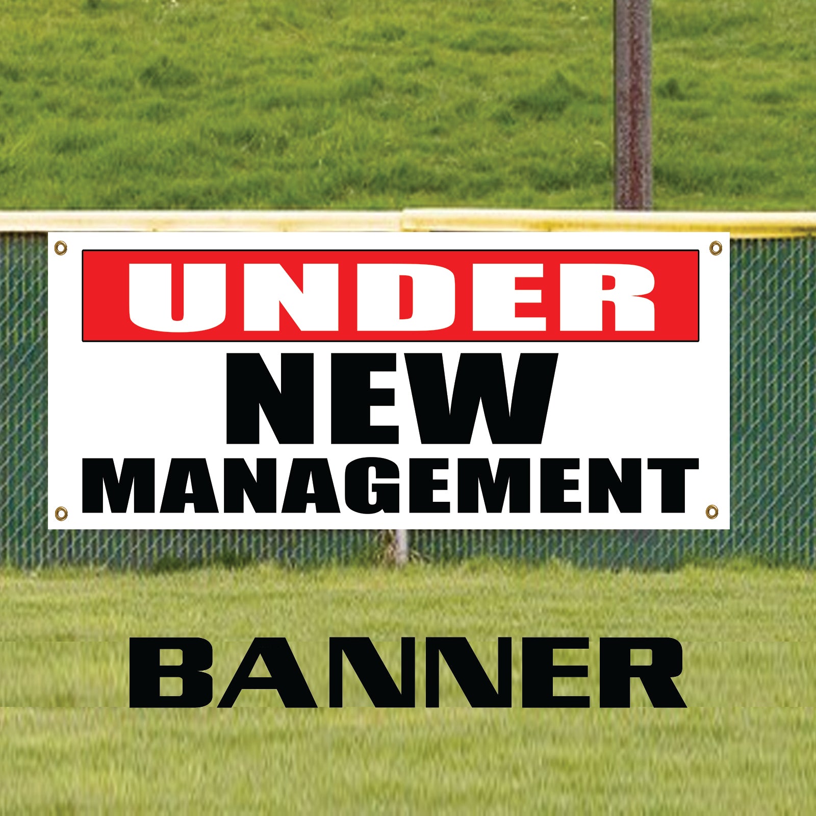 New Manager Sign Under New Management Same Ownership Vinyl | Banner Sign - Sign Fever