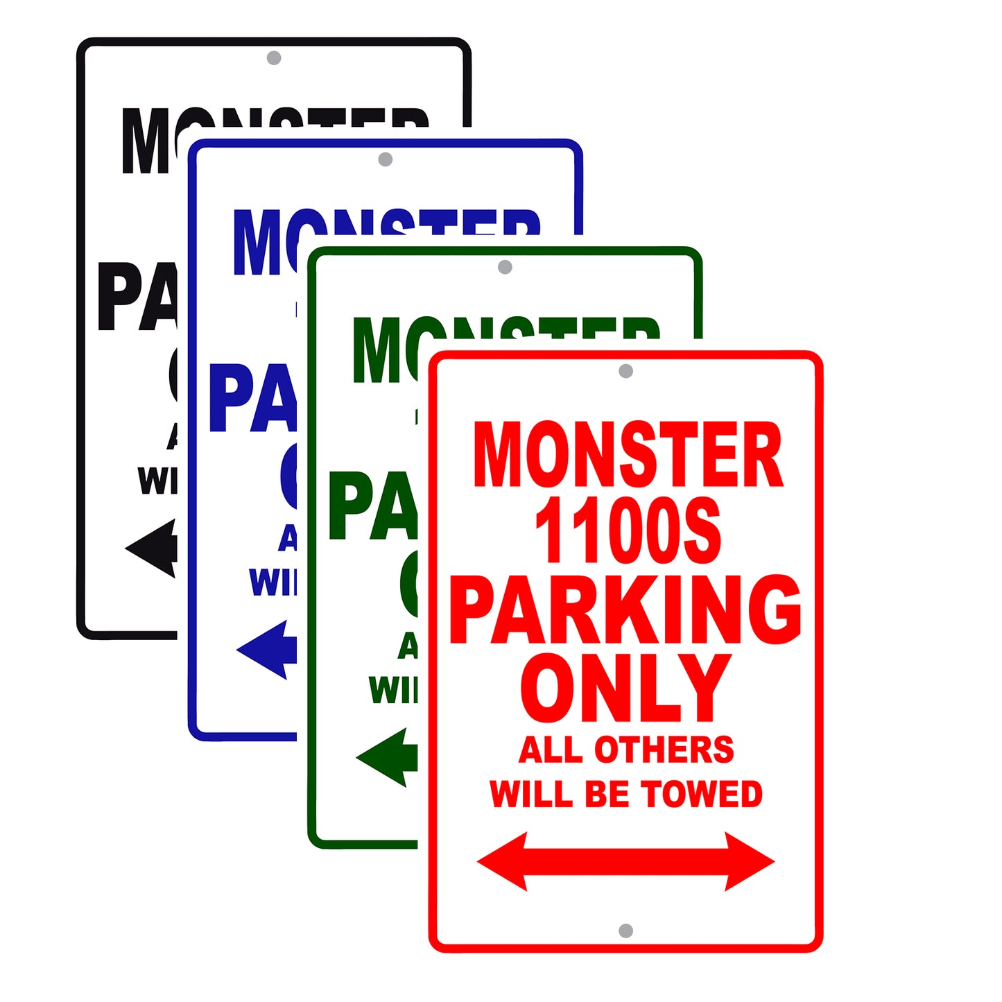 Ducati Monster 1100S Parking Only All Others Will Be Towed Aluminum Decor Garage Sign