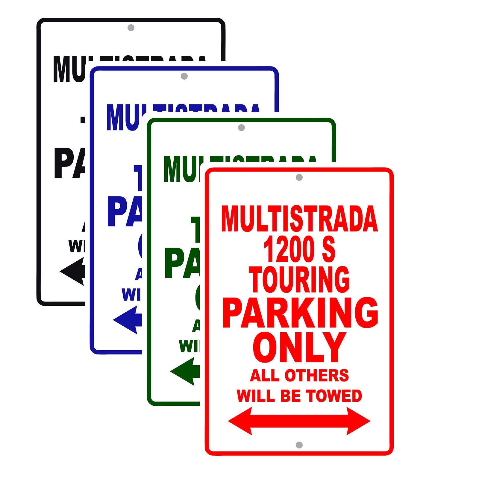 Ducati Multistrada 1200 S Touring Parking Only All Others Will Be Towed Aluminum Decor Garage Sign