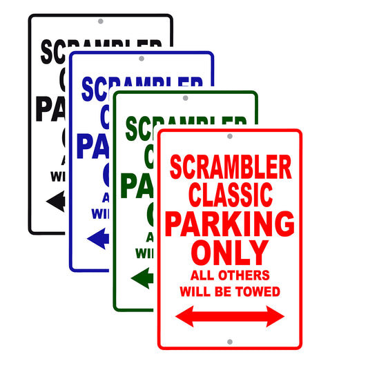 Ducati Scrambler Classic Parking Only All Others Will Be Towed Aluminum Decor Garage Sign