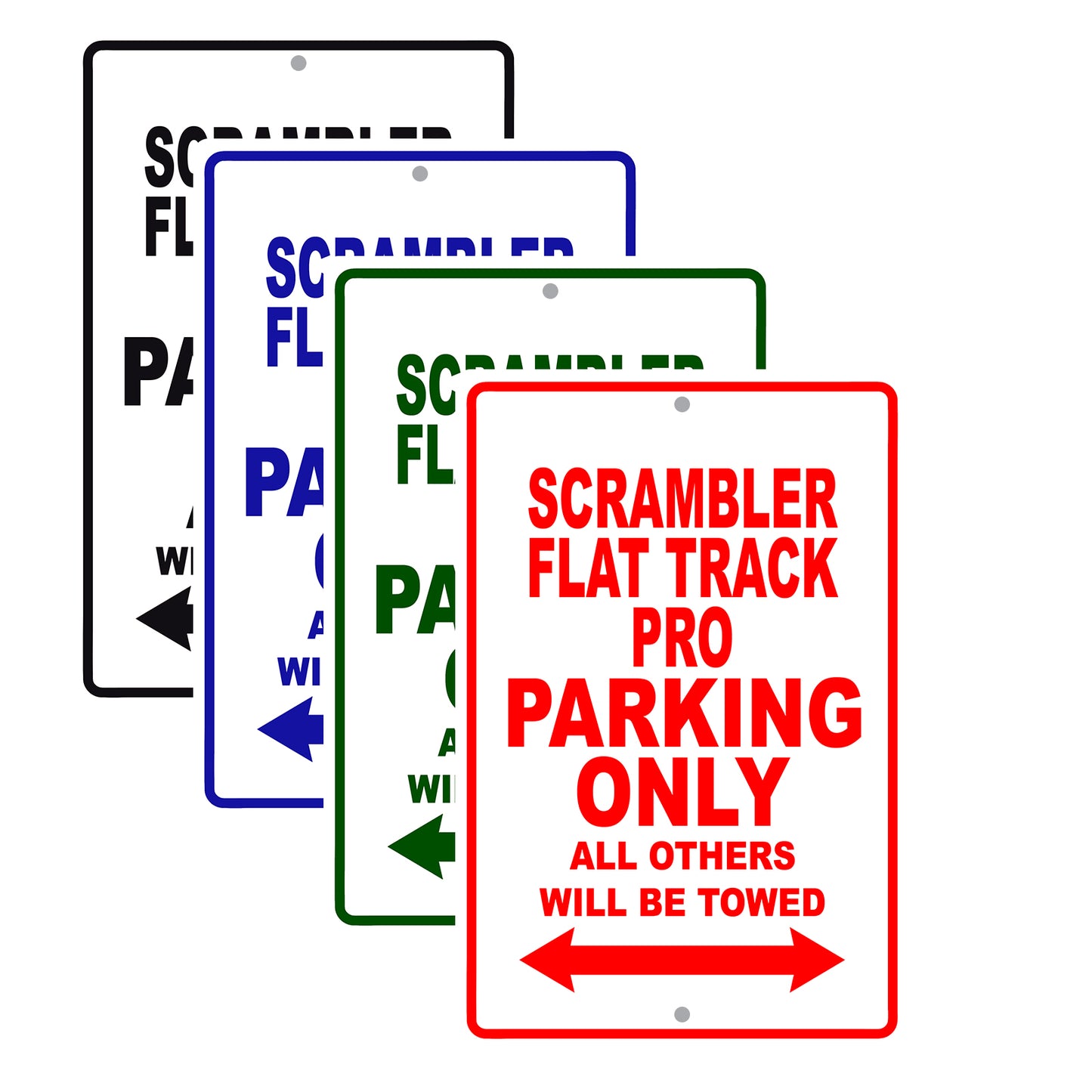 Ducati Scrambler Flat Track Pro Parking Only All Others Will Be Towed Aluminum Decor Garage Sign