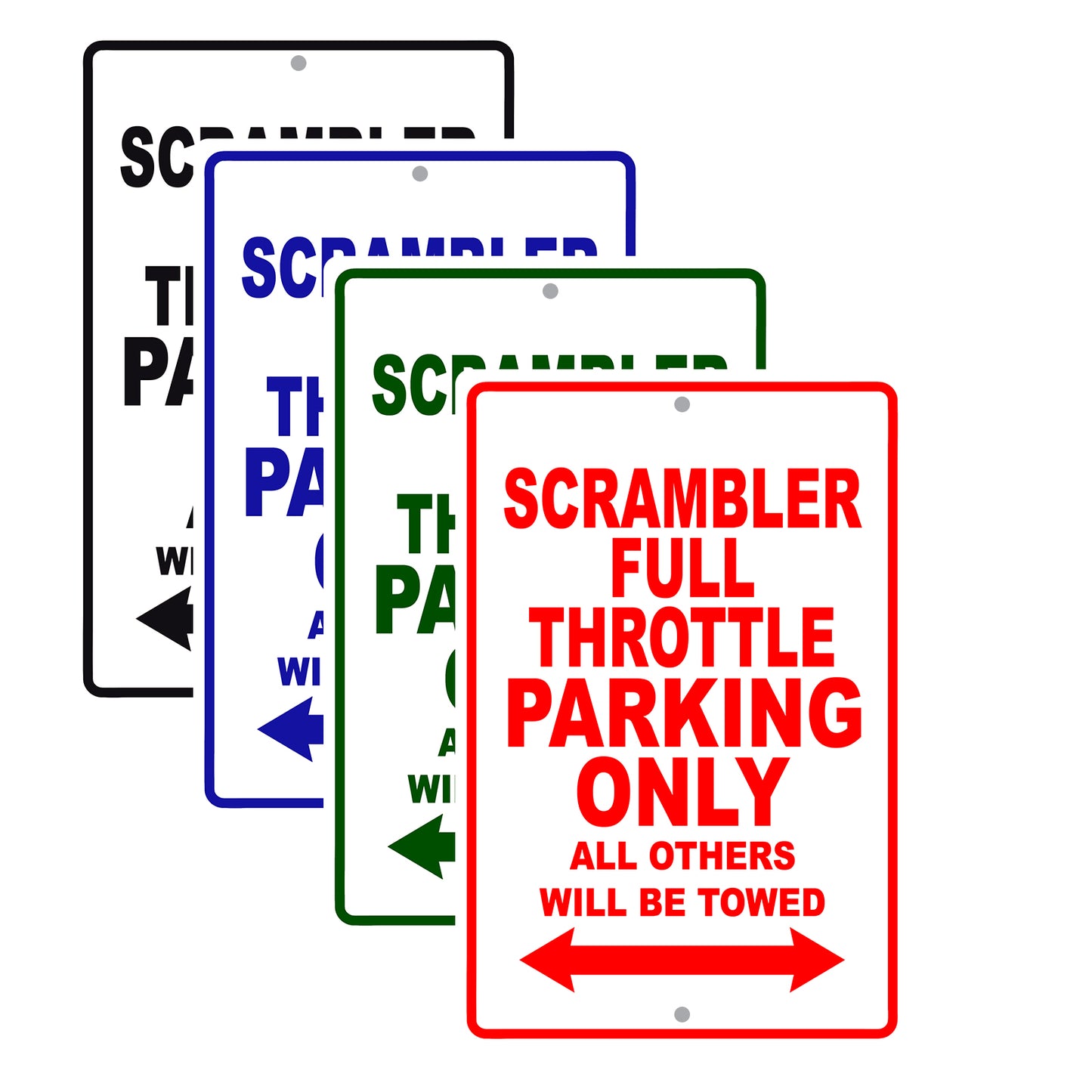 Ducati Scrambler Full Throttle Parking Only All Others Will Be Towed Aluminum Decor Garage Sign