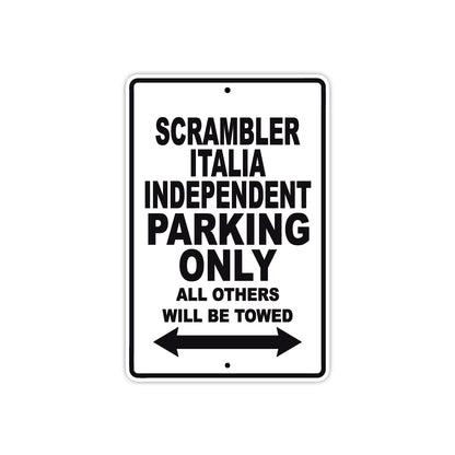 Ducati Scrambler Italia Independent Parking Only All Others Will Be Towed Aluminum Decor Garage Sign