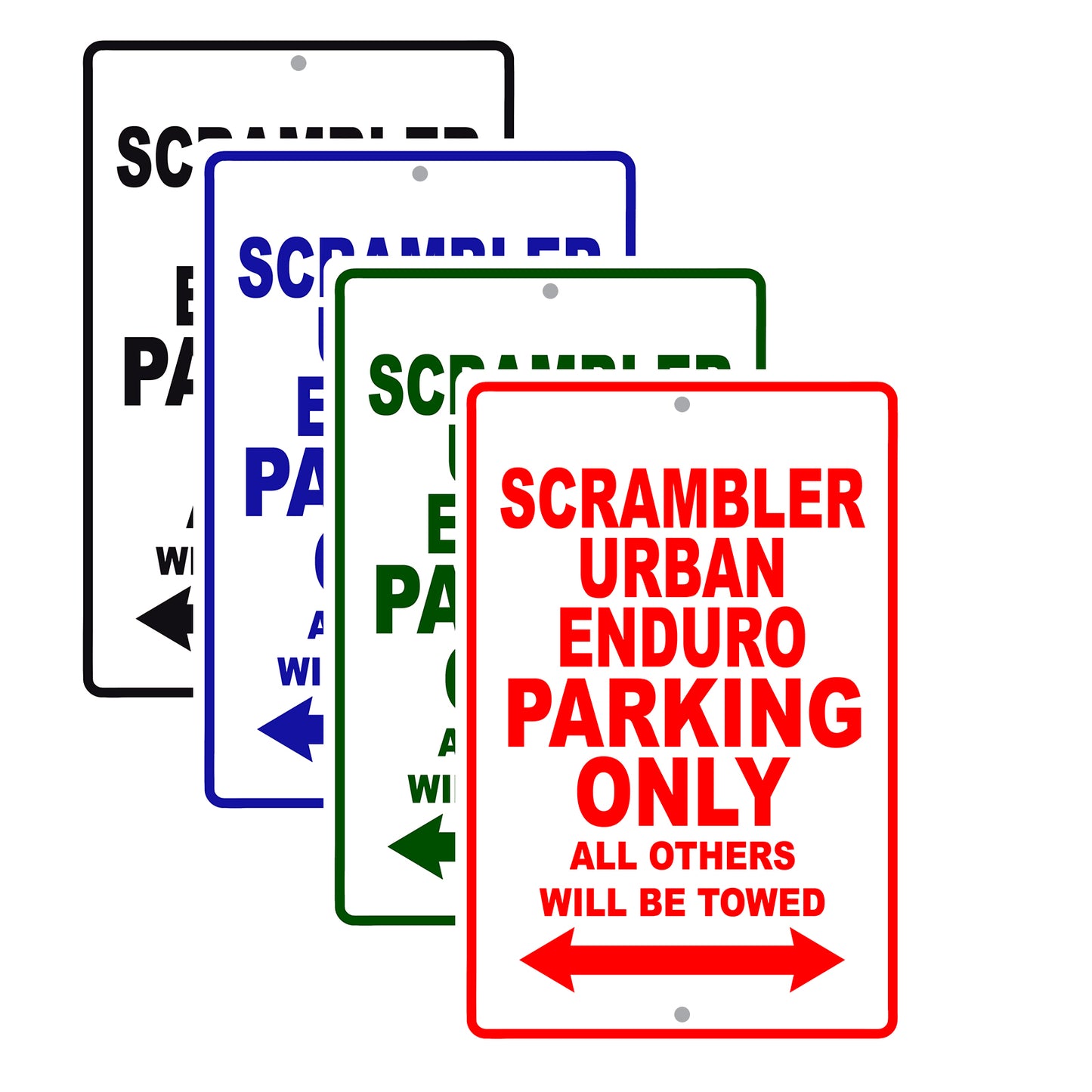 Ducati Scrambler Urban Enduro Parking Only All Others Will Be Towed Aluminum Decor Garage Sign