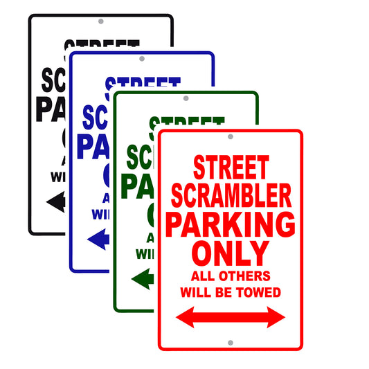 Ducati Street Scrambler Parking Only All Others Will Be Towed Aluminum Decor Garage Sign