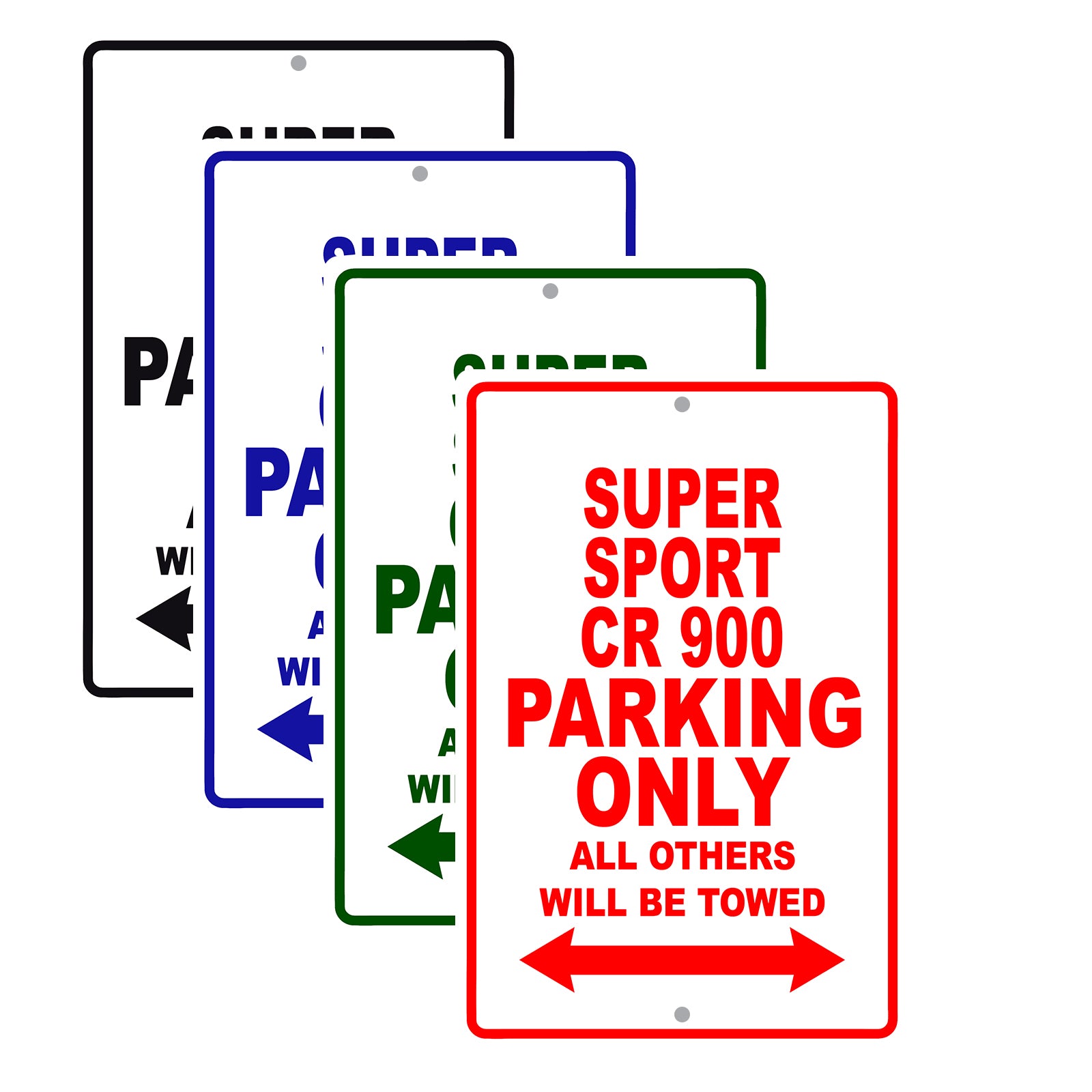 Ducati Super Sport CR 900 Parking Only All Others Will Be Towed Aluminum Decor Garage Sign
