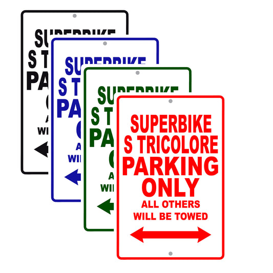 Ducati Superbike S tricolore Parking Only All Others Will Be Towed Aluminum Decor Garage Sign