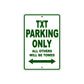 GAS GAS TXT Parking Only All Others Will Be Towed Aluminum Decor Garage Sign