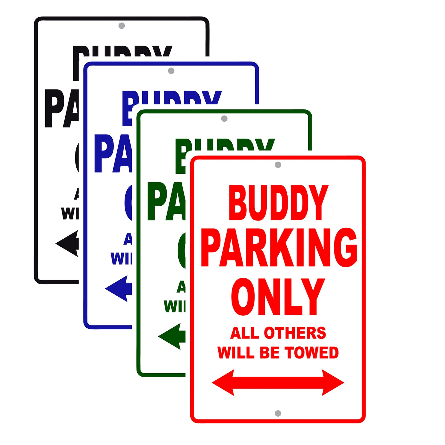 Genuine Scooter Company Buddy Parking Only All Others Will Be Towed Aluminum Decor Garage Sign