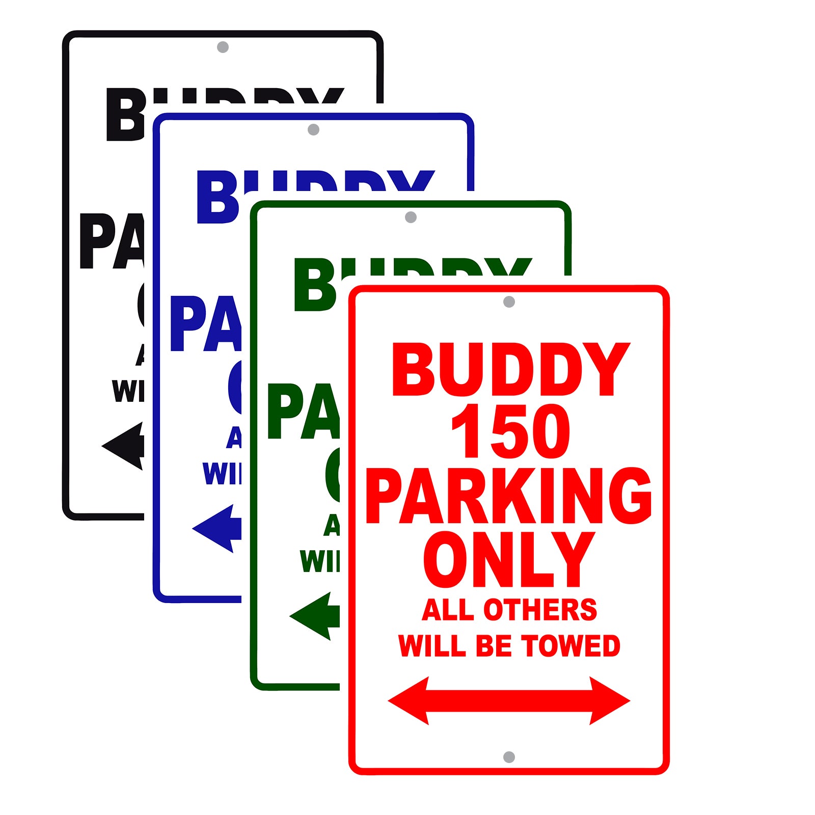 Genuine Scooter Company Buddy 150 Parking Only All Others Will Be Towed Aluminum Decor Garage Sign