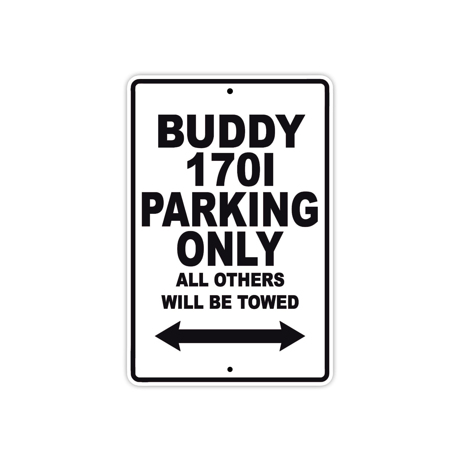 Genuine Scooter Company Buddy 1701 Parking Only All Others Will Be Towed Aluminum Decor Garage Sign