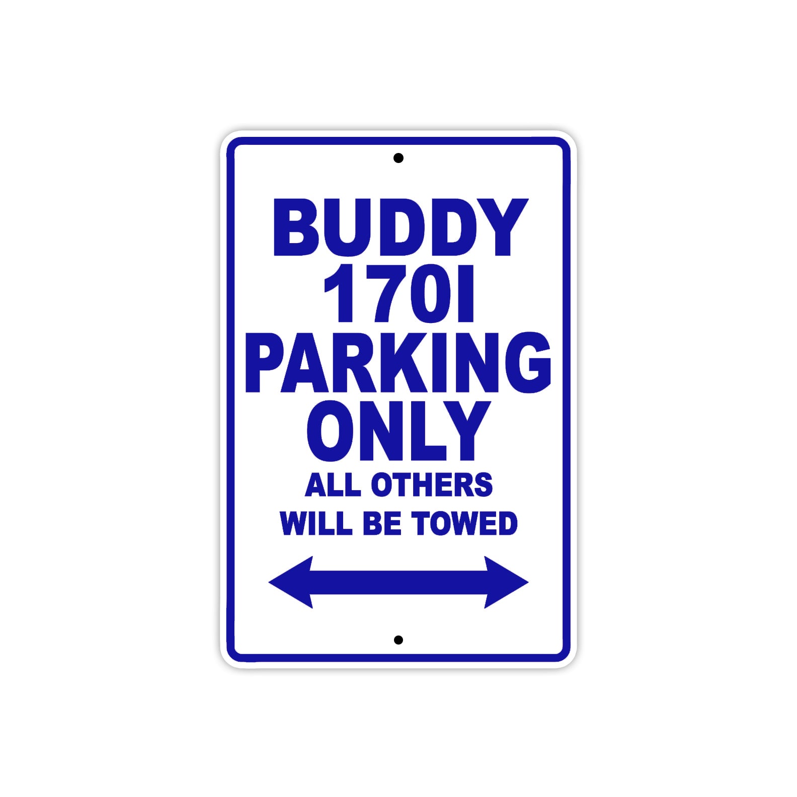 Genuine Scooter Company Buddy 1701 Parking Only All Others Will Be Towed Aluminum Decor Garage Sign