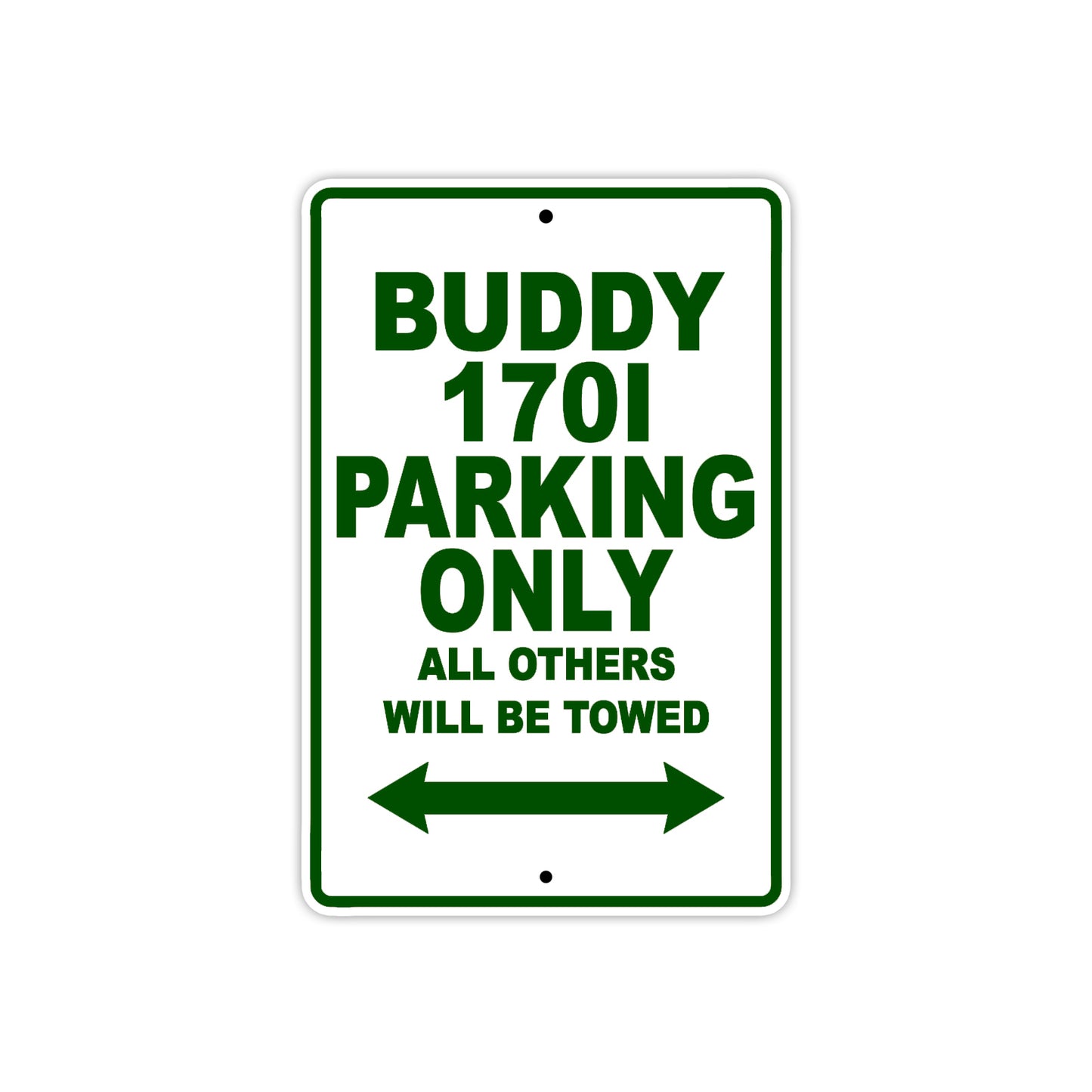 Genuine Scooter Company Buddy 1701 Parking Only All Others Will Be Towed Aluminum Decor Garage Sign