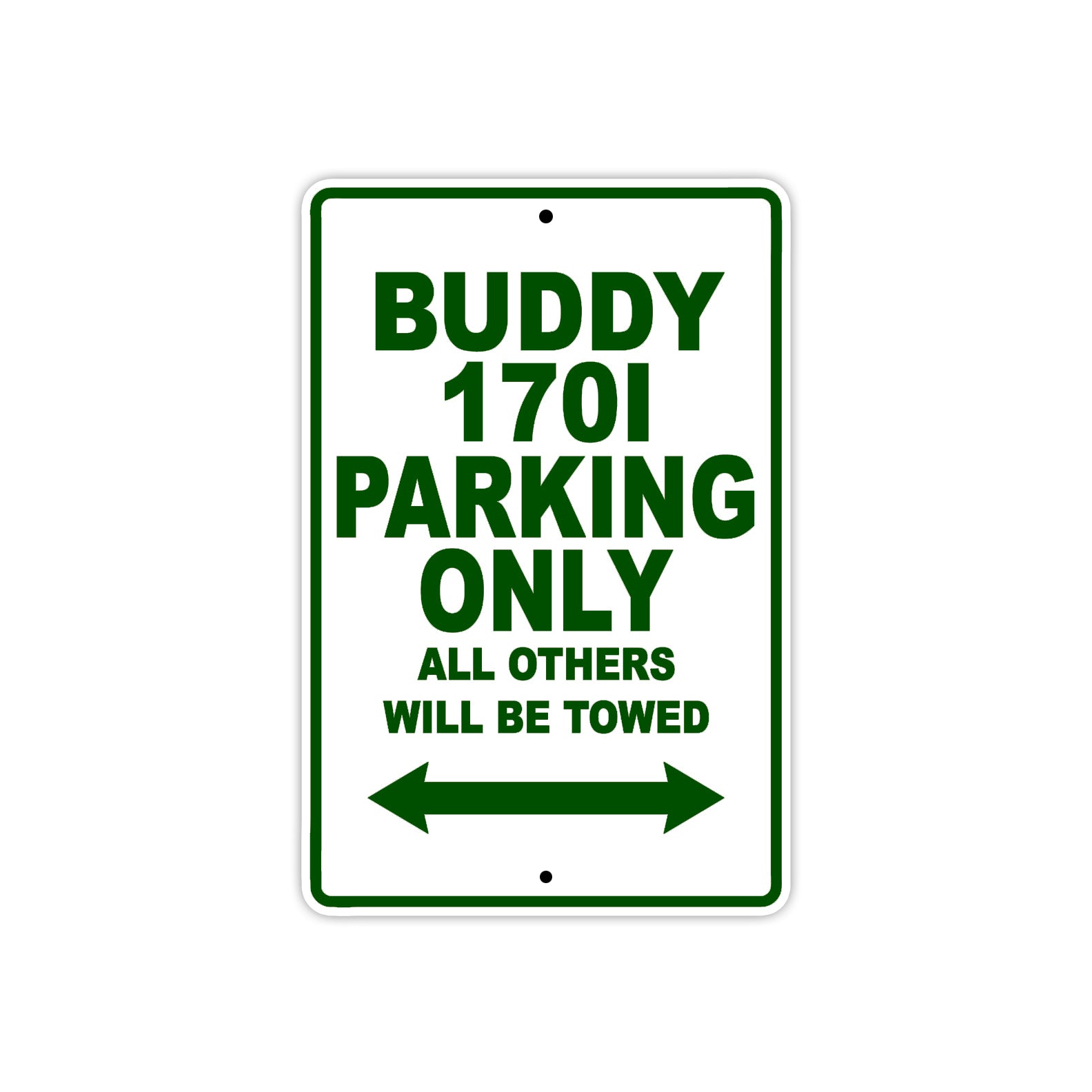 Genuine Scooter Company Buddy 1701 Parking Only All Others Will Be Towed Aluminum Decor Garage Sign