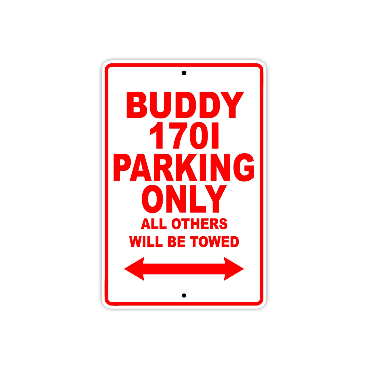 Genuine Scooter Company Buddy 1701 Parking Only All Others Will Be Towed Aluminum Decor Garage Sign