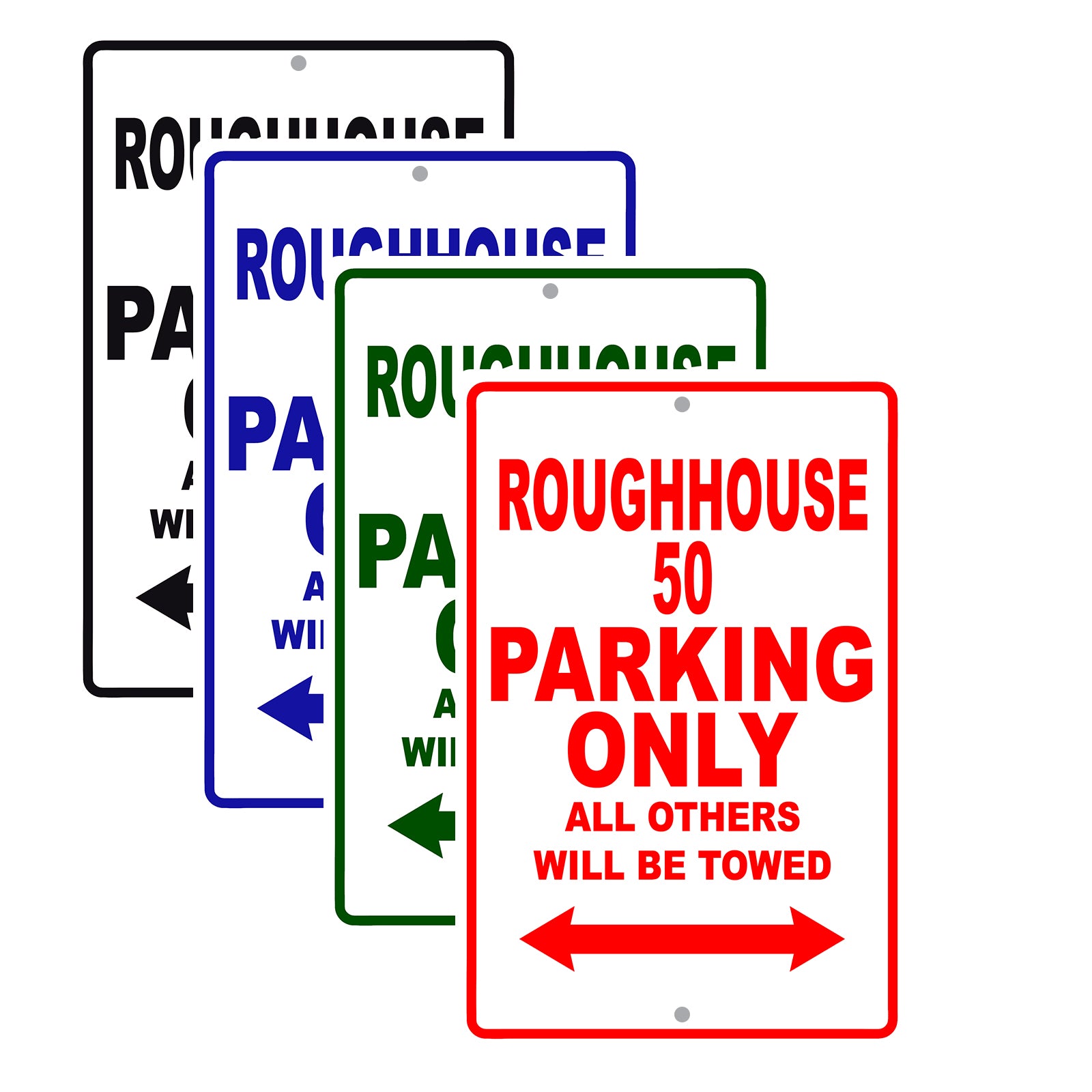 Genuine Scooter Company Roughhouse 50 Parking Only All Others Will Be Towed Aluminum Decor Garage Sign