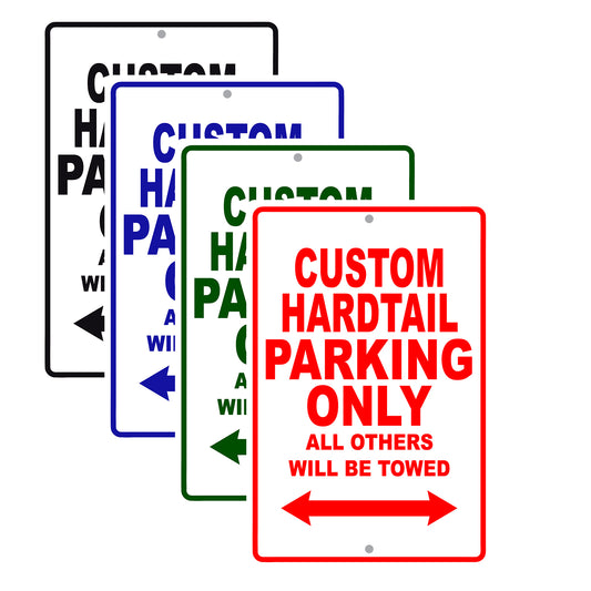 Harley Davidson Custom Hardtail Parking Only All Others Will Be Towed Aluminum Decor Garage Sign
