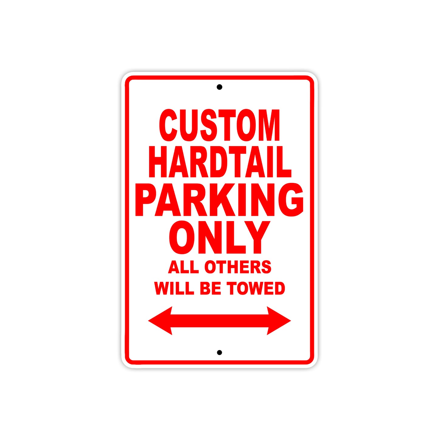 Harley Davidson Custom Hardtail Parking Only All Others Will Be Towed Aluminum Decor Garage Sign