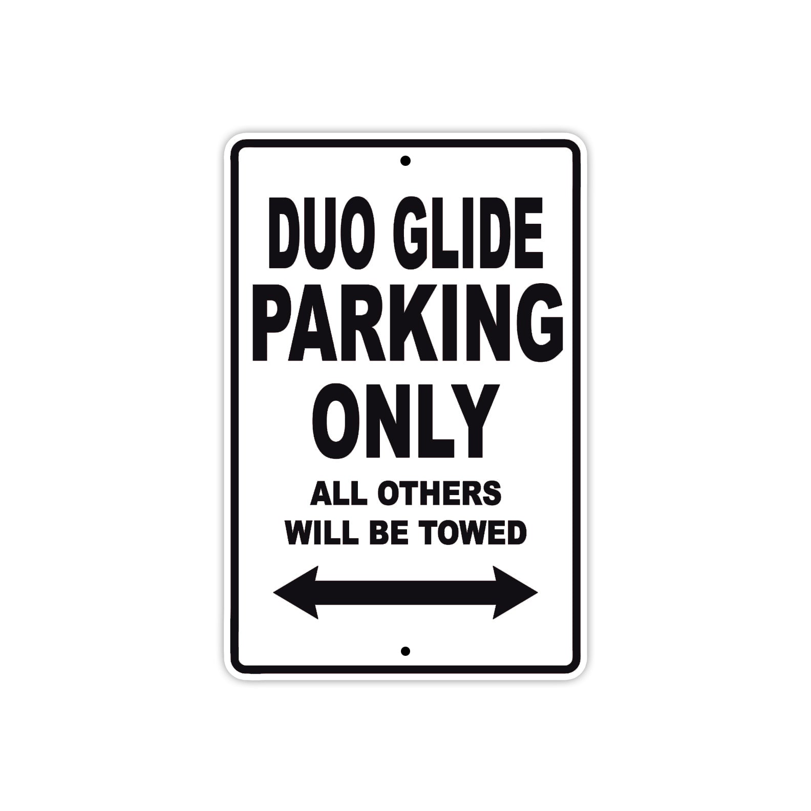 Harley Davidson Duo Glide Parking Only All Others Will Be Towed Aluminum Decor Garage Sign