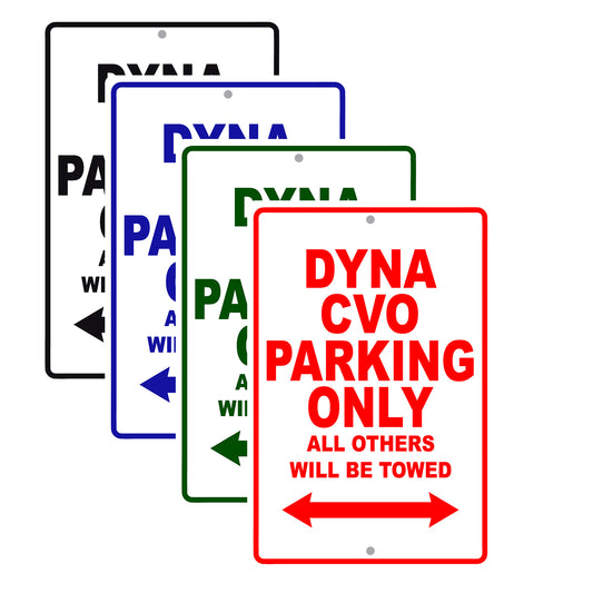 Harley Davidson Dyna CVO Parking Only All Others Will Be Towed Aluminum Decor Garage Sign