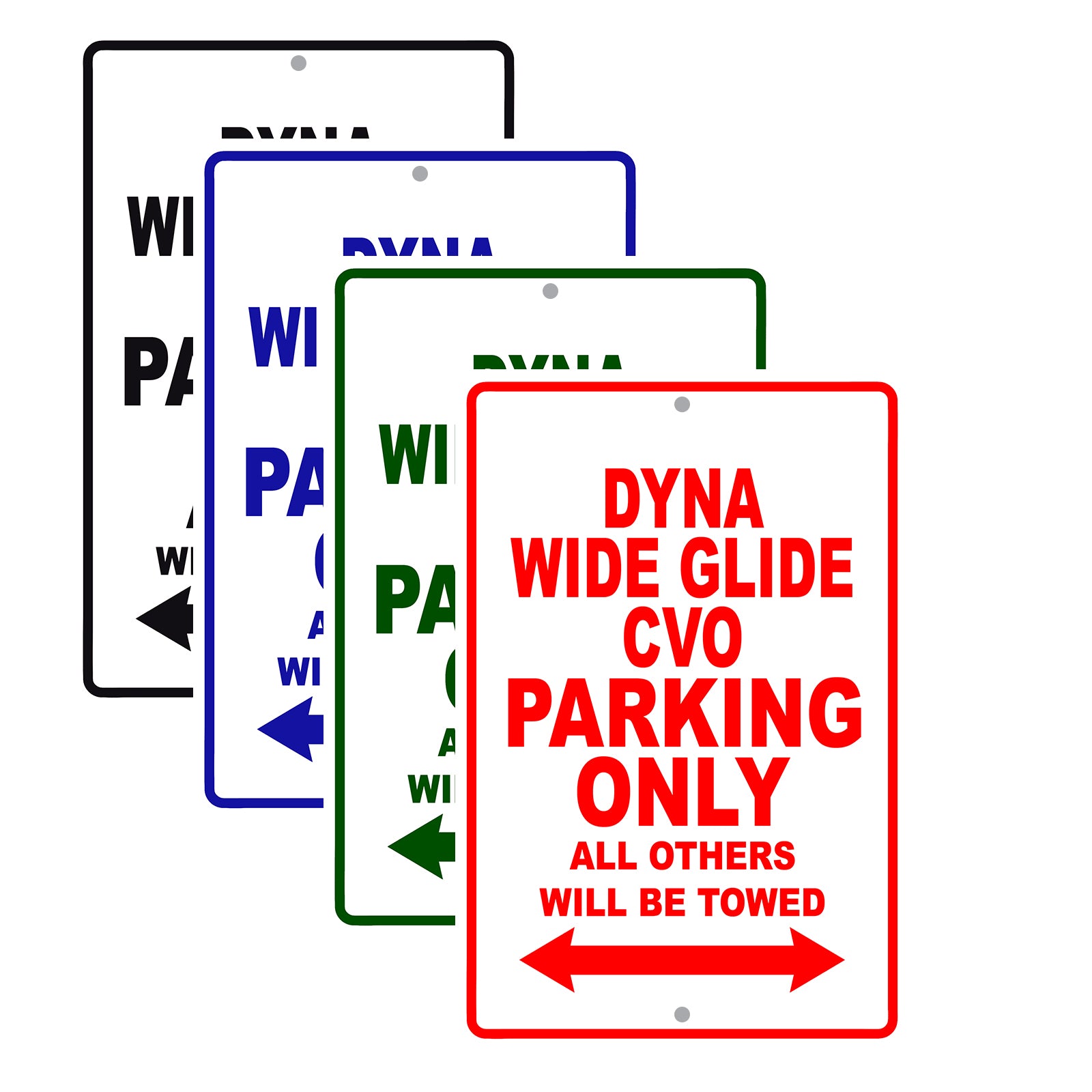 Harley Davidson Dyna Wide Glide CVO Parking Only All Others Will Be Towed Aluminum Decor Garage Sign