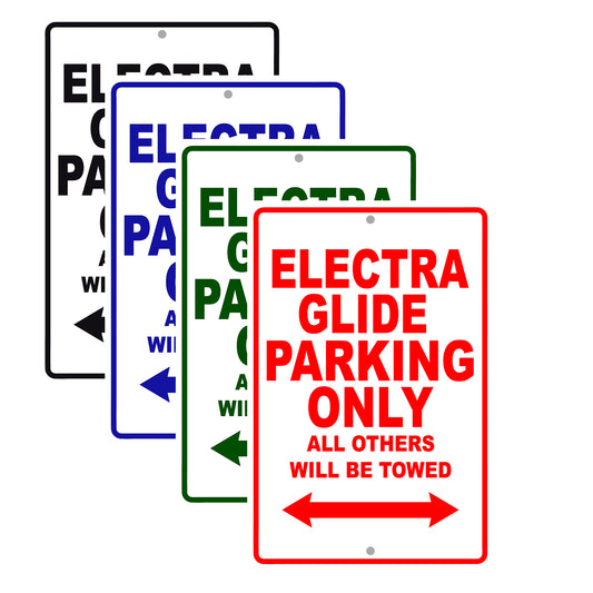 Harley Davidson Electra Glide Parking Only All Others Will Be Towed Aluminum Decor Garage Sign