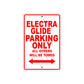 Harley Davidson Electra Glide Parking Only All Others Will Be Towed Aluminum Decor Garage Sign