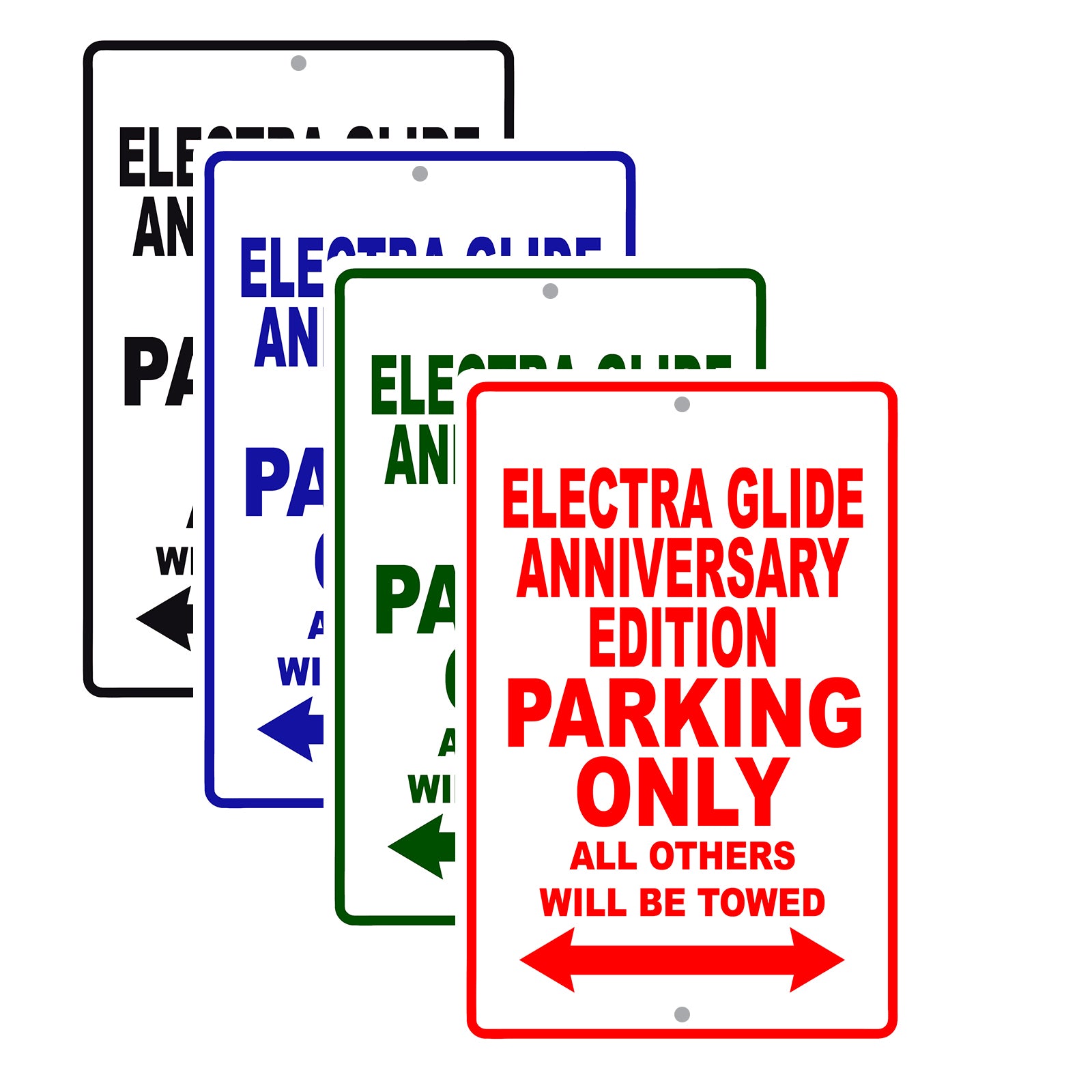 Harley Davidson Electra Glide Anniversary Edition Parking Only All Others Will Be Towed Aluminum Decor Garage Sign