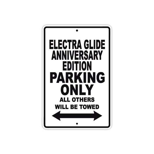 Harley Davidson Electra Glide Anniversary Edition Parking Only All Others Will Be Towed Aluminum Decor Garage Sign