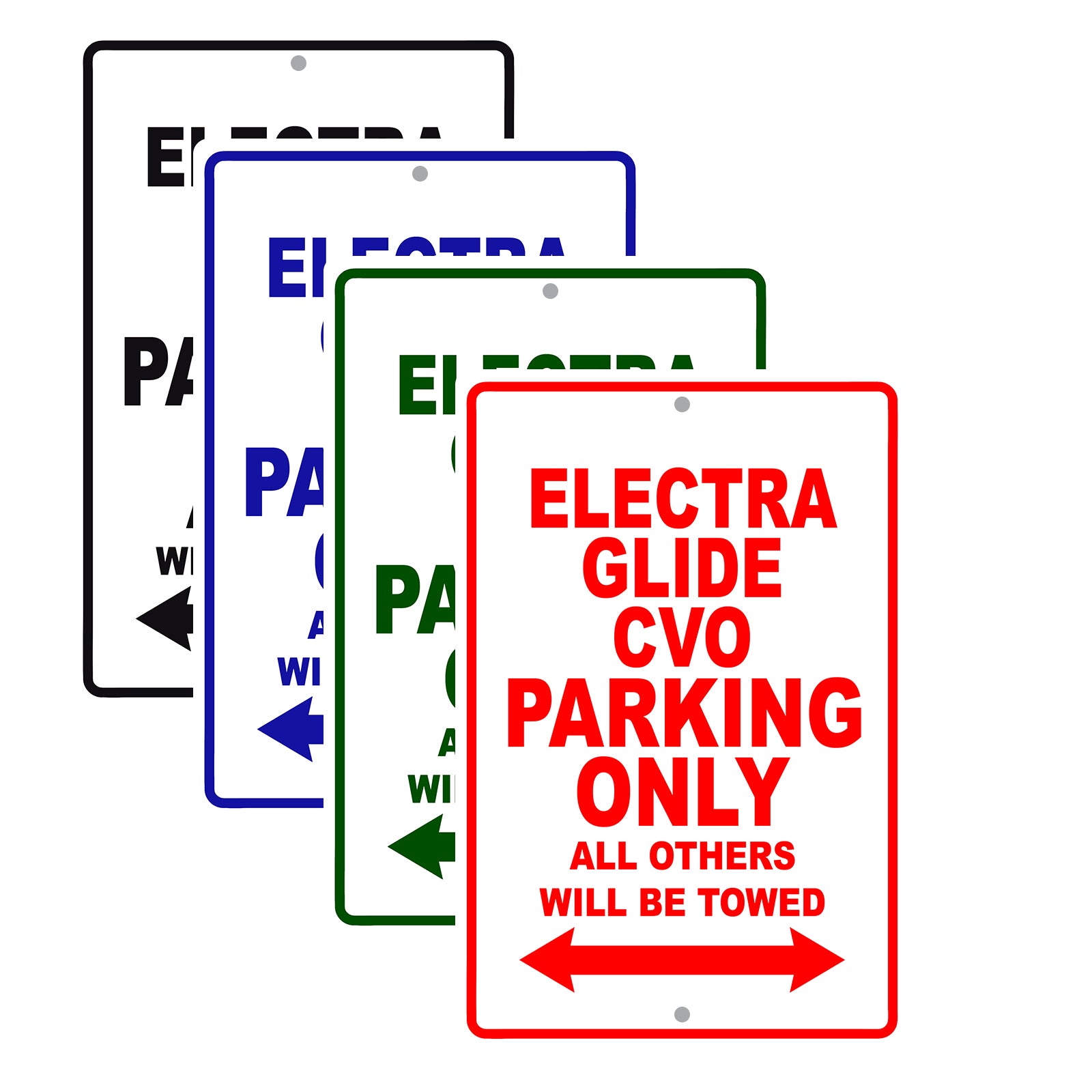 Harley Davidson Electra Glide CVO Parking Only All Others Will Be Towed Aluminum Decor Garage Sign