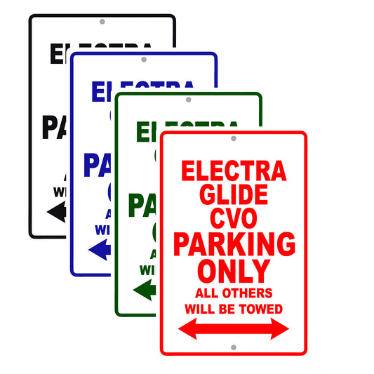 Harley Davidson Electra Glide CVO Parking Only All Others Will Be Towed Aluminum Decor Garage Sign