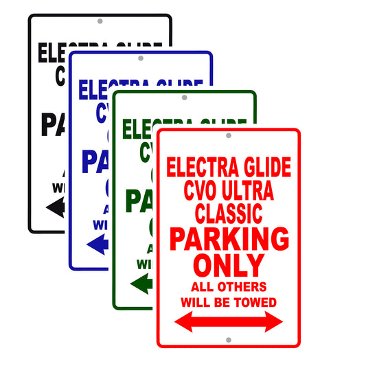 Harley Davidson Electra Glide CVO Ultra Classic Parking Only All Others Will Be Towed Aluminum Decor Garage Sign