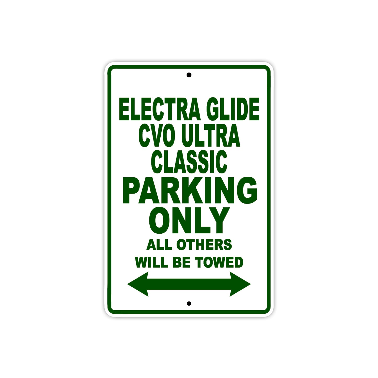 Harley Davidson Electra Glide CVO Ultra Classic Parking Only All Others Will Be Towed Aluminum Decor Garage Sign