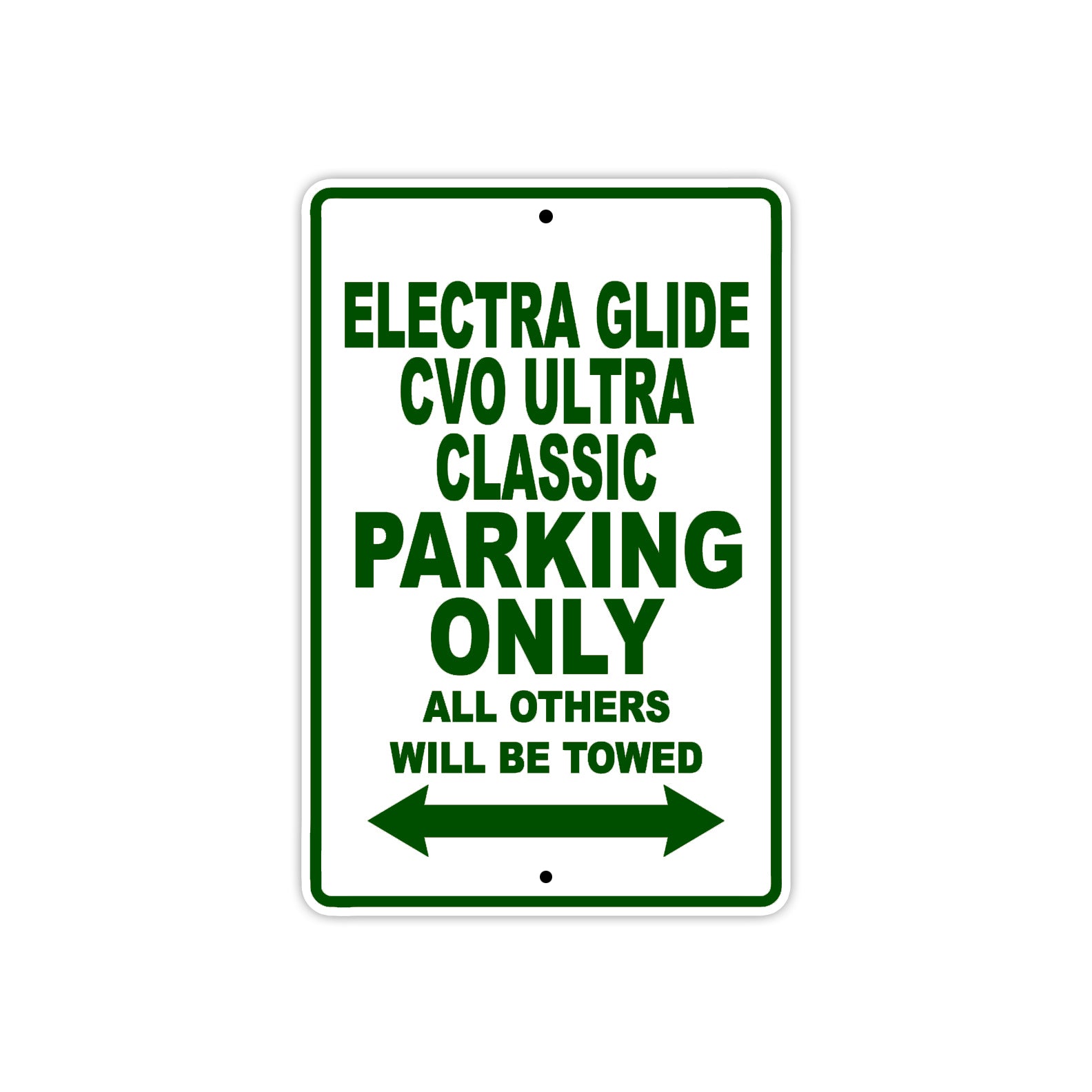 Harley Davidson Electra Glide CVO Ultra Classic Parking Only All Others Will Be Towed Aluminum Decor Garage Sign