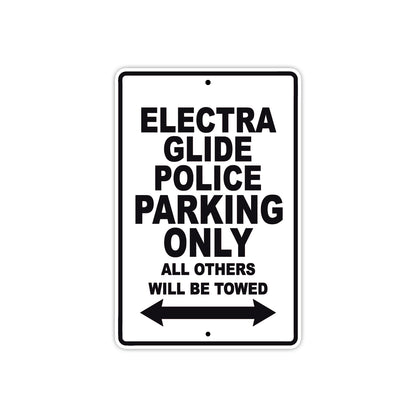 Harley Davidson Electra Glide Police Parking Only All Others Will Be Towed Aluminum Decor Garage Sign