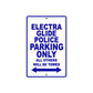 Harley Davidson Electra Glide Police Parking Only All Others Will Be Towed Aluminum Decor Garage Sign