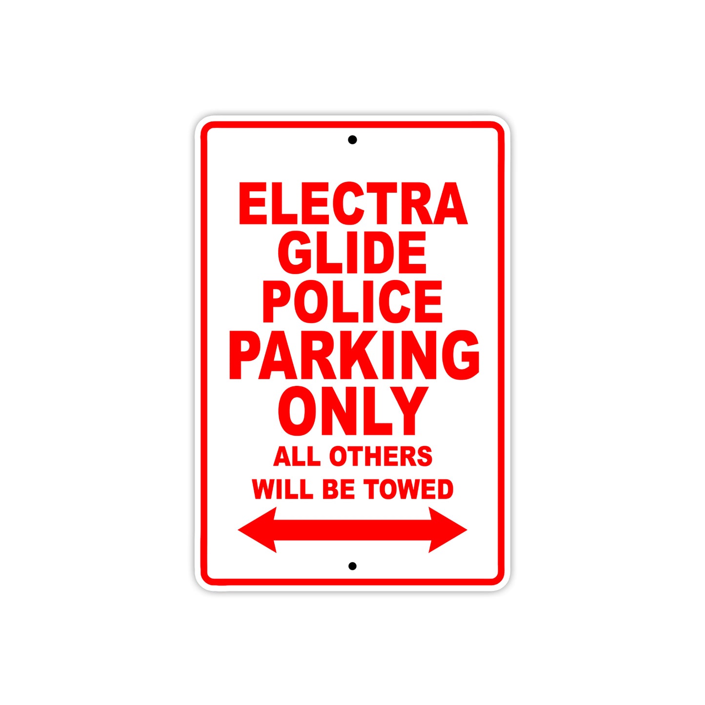 Harley Davidson Electra Glide Police Parking Only All Others Will Be Towed Aluminum Decor Garage Sign