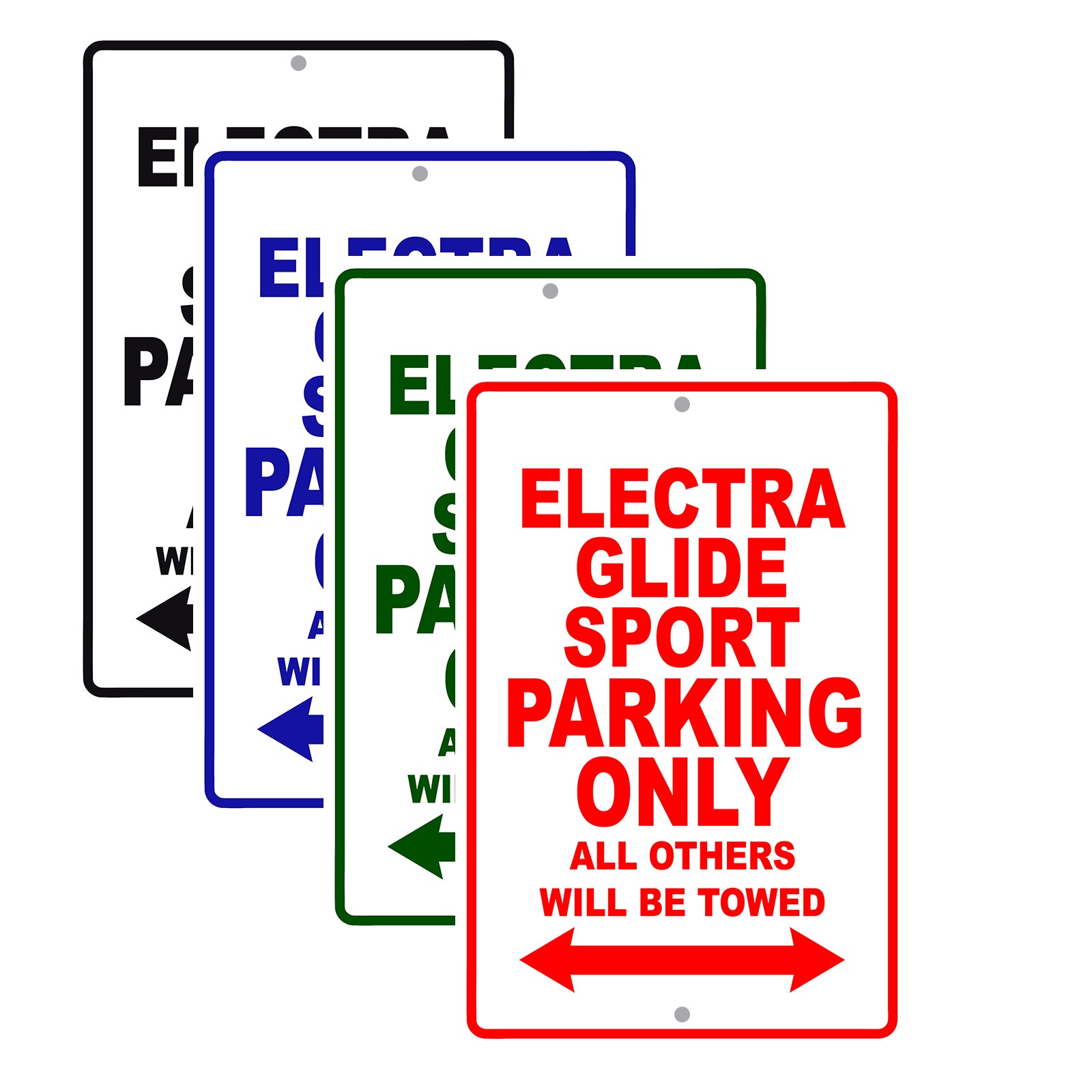 Harley Davidson Electra Glide Sport Parking Only All Others Will Be Towed Aluminum Decor Garage Sign